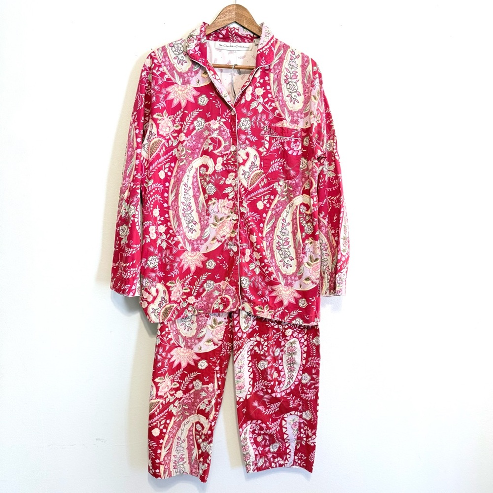 The Chandler Collection Womens Red Floral 2pc Pajama Pant Set S/M Cottagecore